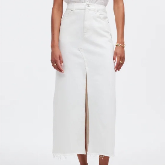 Madewell White Denim Maxi Skirt - Picture 3 of 8